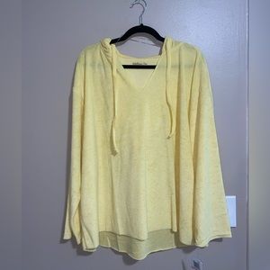 NWT Rebellious One Super Soft Yellow Terry Cloth Hoodie Sweatshirt in size 2X
